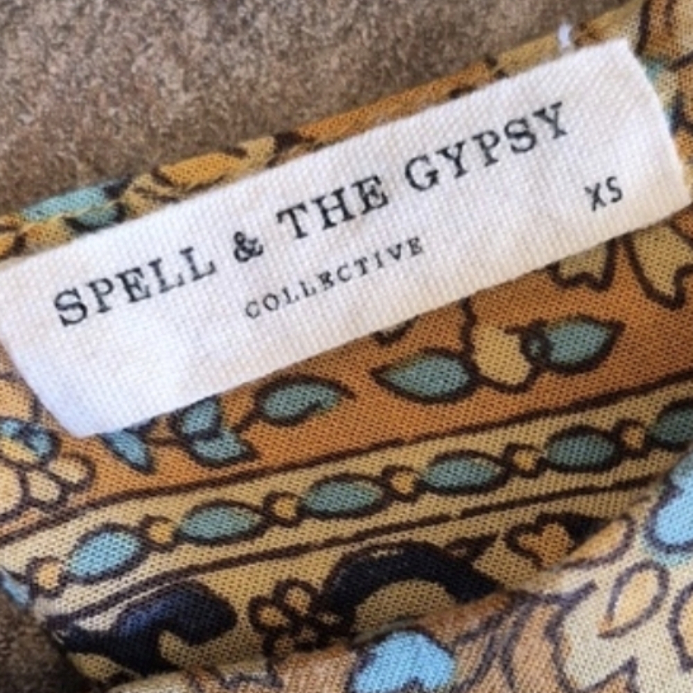 XS-M SPELL Spell & the Gypsy Collective Delirium Floral 3/4 Sleeve Top - Picture 8 of 14